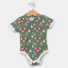 Bodysuit "Foxes - green"
