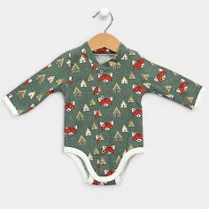 Bodysuit "Foxes - green"