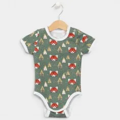 Bodysuit "Foxes - green" 2