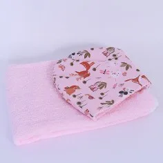 Hooded Towel "Deers - pink"