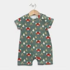 Romper "Foxes - green"