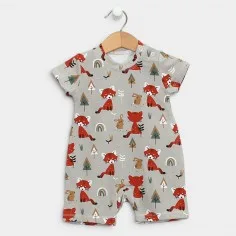 Romper "Foxes - grey"