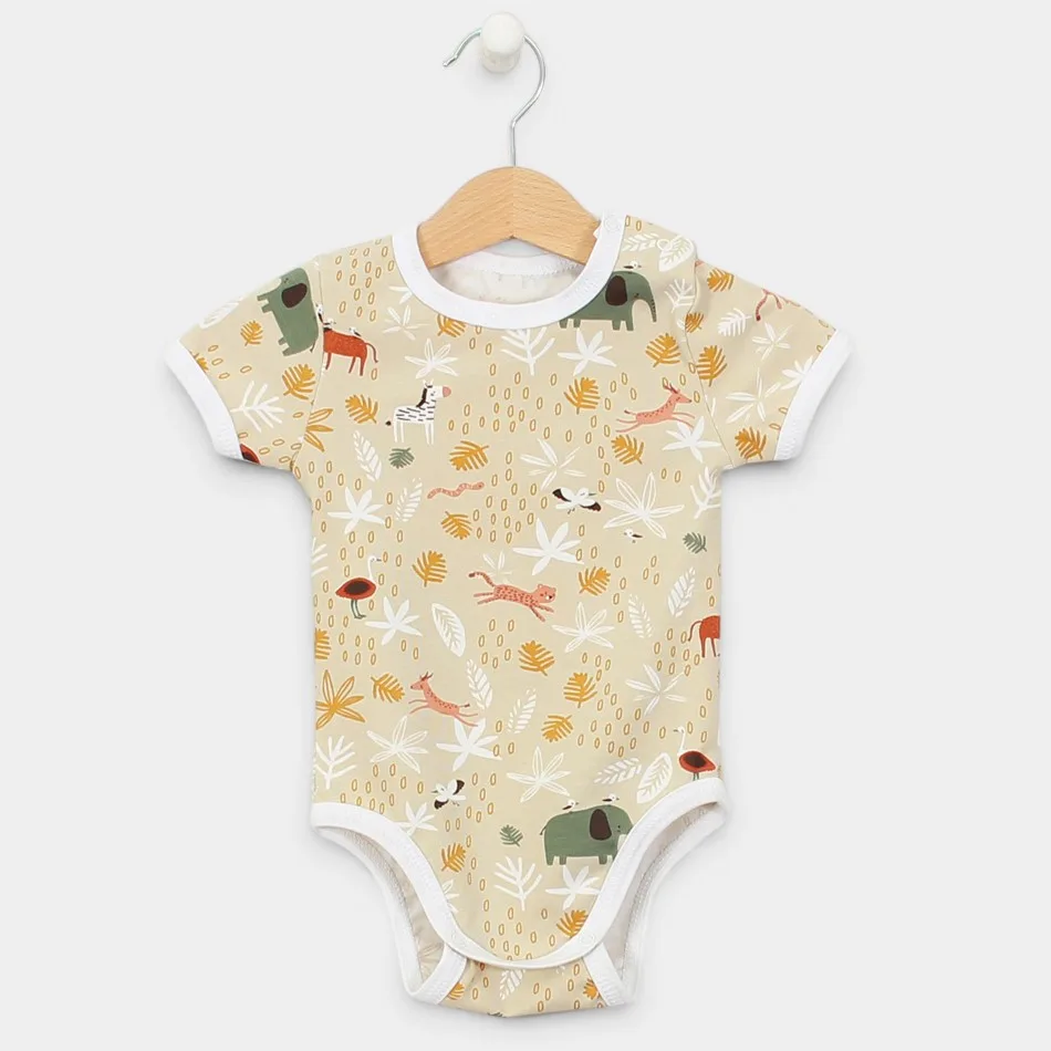 Short Sleeve Bodysuit "Africa - beige" Short Sleeve Bodysuit "Africa - beige"