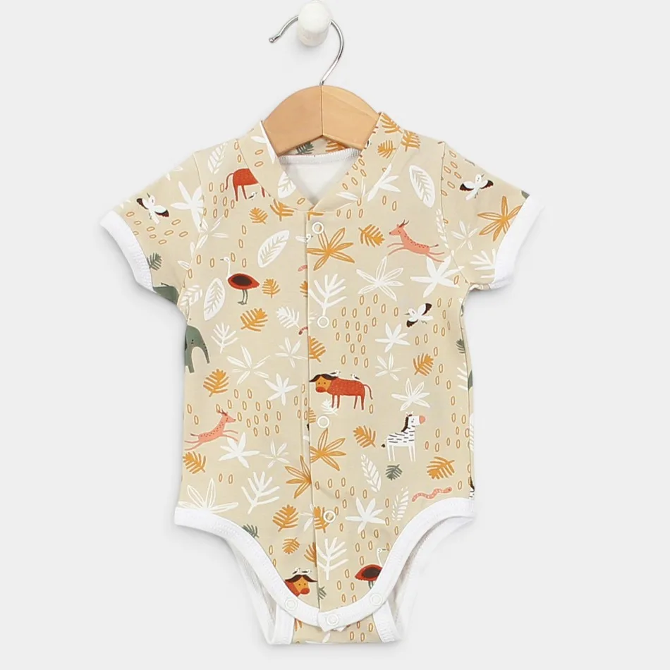 Short Sleeve Bodysuit "Africa - beige" Short Sleeve Bodysuit "Africa - beige"