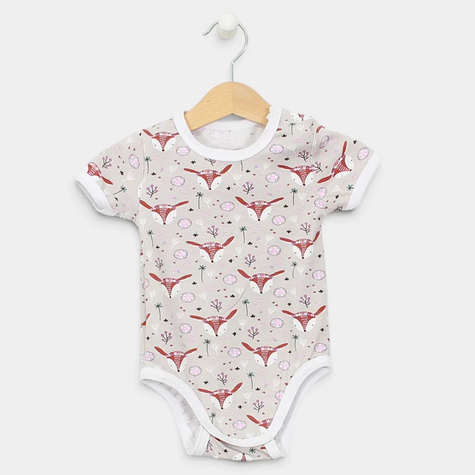 Short Sleeve Bodysuit "Deers - grey" Short Sleeve Bodysuit "Deers - grey"