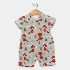 Romper "Foxes - grey"