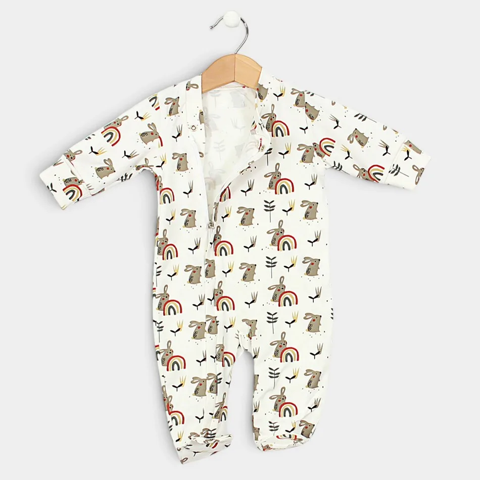 Baby sleepsuit with zipper "Bunny and... Baby sleepsuit with zipper "Bunny and...