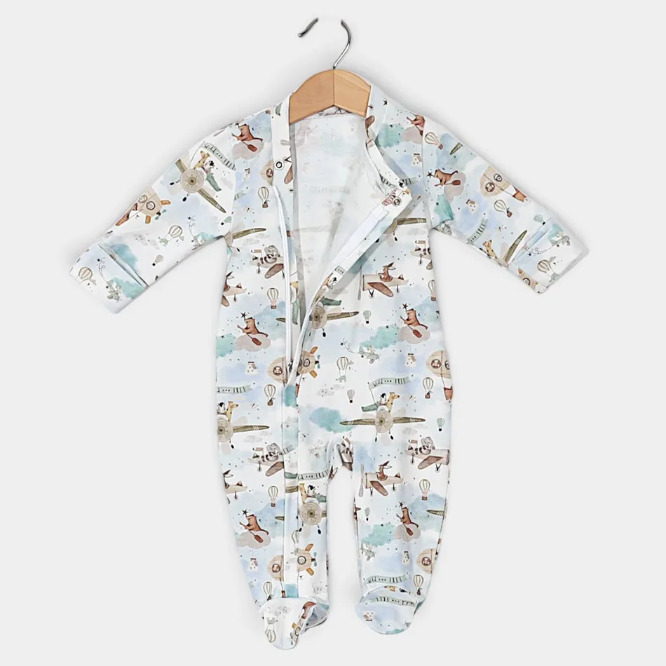 Baby sleepsuit with zipper "Retro... Baby sleepsuit with zipper "Retro...
