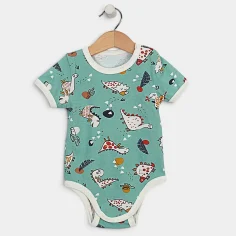 Short Sleeve Bodysuit "Dino - green" by Angel Baby - photo 2