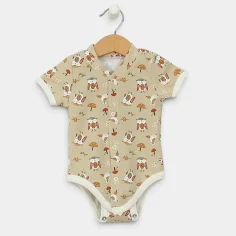 Short Sleeve Bodysuit "Forest Birds" by Angel Baby
