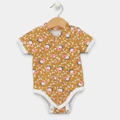 Short Sleeve Bodysuit "Pink Owls" by Angel Baby