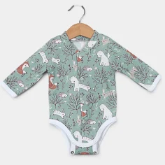 Bodysuit "Forest Animals - green" by Angel Baby