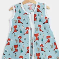 Summer sleeping bag with feet "Foxes - blue" by Angel Baby - photo 3