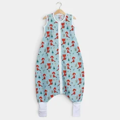Summer sleeping bag with feet "Foxes - blue" by Angel Baby