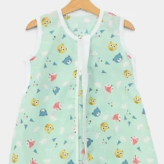 Summer sleeping bag with feet "Owls and Foxes - blue" by Angel Baby - photo 2