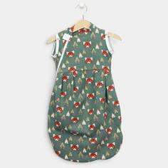 Autumn & Spring swaddle bag "Foxes - green" by Angel Baby