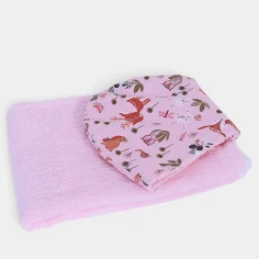 Hooded Towel "Deers - pink" by Angel Baby