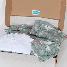 Winter Welcome Baby Set "Forest Animals - green" by Angel Baby