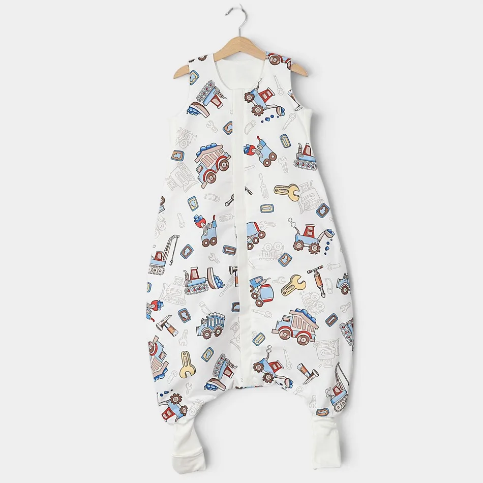 Winter Sleeping Bag with Feet "Building machines - blue" by Angel Baby Winter Sleeping Bag with Feet "Building machines - blue" by Angel Baby