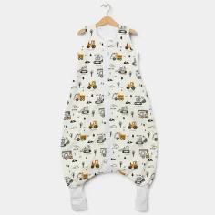 Winter Sleeping Bag with Feet "Building Machines - orange" by Angel Baby