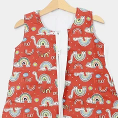 Winter Sleeping Bag with Feet "Dinoland - red" by Angel Baby - photo 2