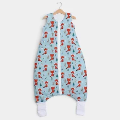 Winter sleeping bag with feet "Foxes - blue" by Angel Baby