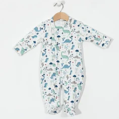 Baby sleepsuit with zipper "Dino - blue" by Angel Baby