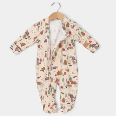 Baby sleepsuit with zipper "On a picnic with a beaver" by Angel Baby - photo 2
