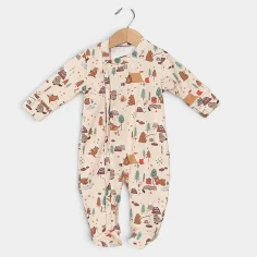 Baby sleepsuit with zipper "On a picnic with a beaver" by Angel Baby