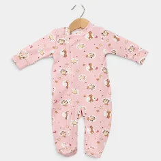 Baby sleepsuit with zipper "Toys - pink" by Angel Baby
