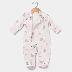 Baby sleepsuit with zipper "Walk in the clouds - pink" by Angel Baby - photo 2