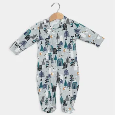 Baby sleepsuit with zipper "White Bears" by Angel Baby